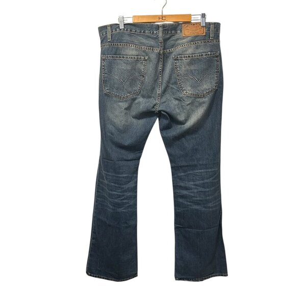 Guess Rocker Slim Boot‎ Mens Jeans 39x34" Relaxed Fit Blue Feathered Mid Rise - Picture 2 of 10